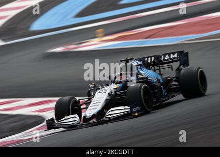 George Russell aus Großbritannien fährt den (63) Williams Racing FW43B Mercedes während des Grand Prix von Frankreich F1 auf dem Circuit Paul Ricard am 27. Juni 2021 in Le Castellet, Frankreich. (Foto von Jose Breton/Pics Action/NurPhoto) Stockfoto