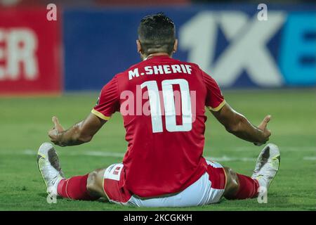 Mohamed Sherif von Al ahly feiert am 26. Juni 2021 im Alhly We Alsalam Stadium ein Tor beim Halbfinale der CAF Champions League zwischen Esperance und al-Ahly.j(Foto von Ahmed Awaad/NurPhoto) Stockfoto