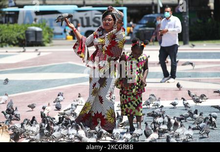 Die meisten Touristen, die am 2. Juli 2021 in Barcelona, Spanien, ankommen, tragen keine Maske, eine Tatsache, die aufgrund der Erweiterung der Delta-Variante von Covid-19 beunruhigend ist. (Foto von Joan Valls/Urbanandsport/NurPhoto) Stockfoto