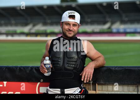 Benji Compton während des Spiels der National Development League zwischen Belle Vue Aces und Kent Royals am Freitag, dem 2.. Juli 2021, im National Speedway Stadium in Manchester. (Foto von Eddie Garvey/MI News/NurPhoto) Stockfoto