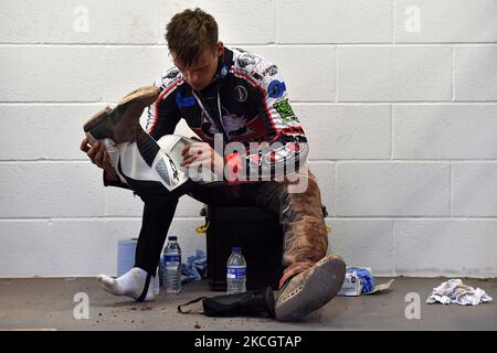 Jack Parkinson Blackburn während des Spiels der National Development League zwischen Belle Vue Aces und Kent Royals am Freitag, dem 2.. Juli 2021, im National Speedway Stadium in Manchester. (Foto von Eddie Garvey/MI News/NurPhoto) Stockfoto