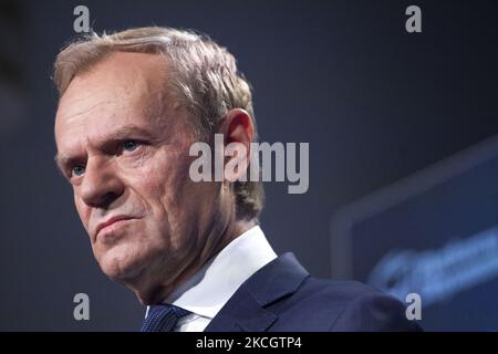 Präsident der Europäischen Volkspartei Donald Tusk am 4. Juli 2021 in Warschau gesehen. (Foto von Maciej Luczniewski/NurPhoto) Stockfoto