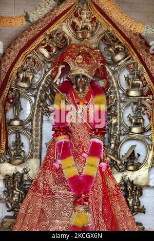 Idol der Hindu-Gottheit Rodu NAAG in einem abgelegenen Tempel im Mandher Village, Himachal Pradesh, Indien. (Foto von Creative Touch Imaging Ltd./NurPhoto) Stockfoto