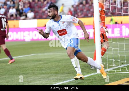 Panagiotis Moraitis während des CFR Cluj gegen FK Borac Banja Luka, UEFA Champions League, erste Qualifikationsrunde, Dr. Constantin Radulescu Stadium, Cluj-Napoca, Rumänien, 7. Juli 2021 (Foto: Flaviu Buboi/NurPhoto) Stockfoto