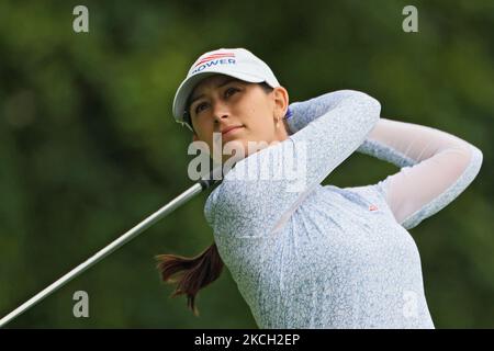 Cheyenne Knight of Aledo, Texas trifft beim zweiten Lauf des Marathon LPGA Classic Golfturniers im Highland Meadows Golf Club in Sylvania, Ohio, USA, am Freitag, 9. Juli 2021 vom 11.-Abschlag. (Foto von Amy Lemus/NurPhoto) Stockfoto