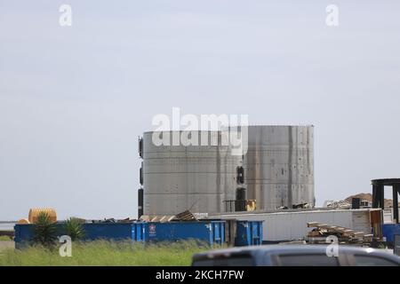 Ein Blick auf den inneren Teil des Baustandortes von SpaceX in Boca Chica, Texas, am 13.. Juli 2021. (Foto von Reginald Mathalone/NurPhoto) Stockfoto