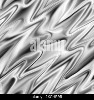 Abstrakter Schwarzweiß-Hintergrund. Nahtlose Textur aus Marmor und fließender Flüssigkeit. Futuristische Kombination aus kontrastierenden Farben Muster. Digitale Kunst. Stockfoto