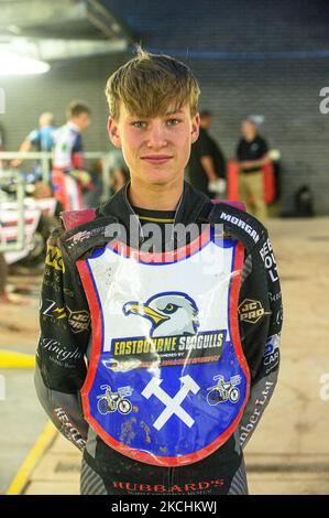 Vinnie Foord - Eastbourne Seagulls während des Spiels der National Development League zwischen Belle Vue Colts und Eastbourne Seagulls am 23.. Juli 2021 im National Speedway Stadium, Manchester, England. (Foto von Ian Charles/MI News/NurPhoto) Stockfoto