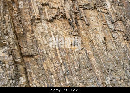 Steinstruktur. Die Natur des Steins. Nahaufnahme eines Felsens. Stockfoto