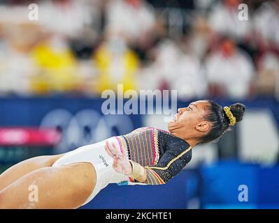 Jutta Verkest aus Belgien beim Finale des Teams für künstlerische Gymnastik der Frauen bei den Olympischen Spielen im Ariake Gymnastik Center, Tokio, Japan, am 27. Juli 2021. (Foto von Ulrik Pedersen/NurPhoto) Stockfoto