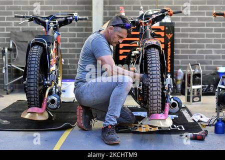 Paul Smith während des Spiels der National Development League zwischen Belle Vue Aces und Eastbourne Seagulls im National Speedway Stadium, Manchester, am Freitag, 23.. Juli 2021. (Foto von Eddie Garvey/MI News/NurPhoto) Stockfoto