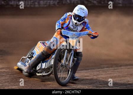 Danno Verge von Eastbourne Seagulls während des Spiels der National Development League zwischen Belle Vue Aces und Eastbourne Seagulls am Freitag, dem 23.. Juli 2021, im National Speedway Stadium in Manchester. (Foto von Eddie Garvey/MI News/NurPhoto) Stockfoto