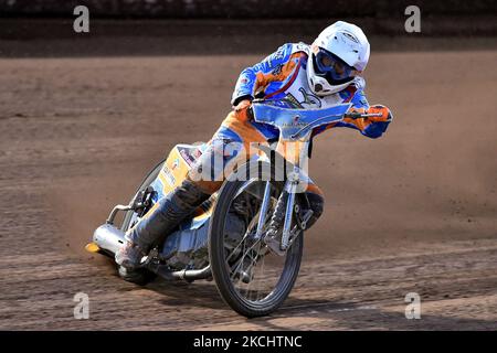 Danno Verge von Eastbourne Seagulls während des Spiels der National Development League zwischen Belle Vue Aces und Eastbourne Seagulls am Freitag, dem 23.. Juli 2021, im National Speedway Stadium in Manchester. (Foto von Eddie Garvey/MI News/NurPhoto) Stockfoto