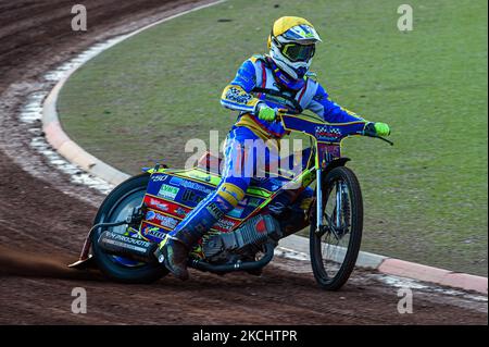 Nathan Abritt in Aktion während des Spiels der National Development League zwischen Belle Vue Colts und Eastbourne Seagulls am Freitag, den 23.. Juli 2021, im National Speedway Stadium in Manchester. (Foto von Ian Charles/MI News/NurPhoto) Stockfoto