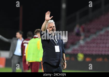 Marius Sumudica, Cheftrainer des CFR Cluj, während des CFR Cluj gegen Lincoln Red Imps FC, UEFA Champions League, Dr. Constantin Radulescu Stadium, Cluj-Napoca, Rumänien, 28. Juli 2021 (Foto: Flaviu Buboi/NurPhoto) Stockfoto