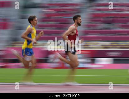 Ole Hesselbjerg aus Dänemark bei der 3000-Meter-Verfolgungsjagd bei den Olympischen Spielen in Tokio, dem Olympiastadion in Tokio, Tokio, Japan am 30. Juli 2021. (Foto von Ulrik Pedersen/NurPhoto) Stockfoto