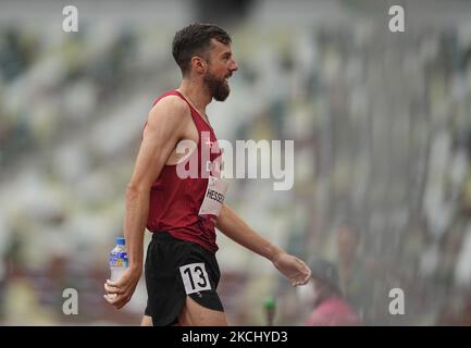 Ole Hesselbjerg aus Dänemark bei der 3000-Meter-Verfolgungsjagd bei den Olympischen Spielen in Tokio, dem Olympiastadion in Tokio, Tokio, Japan am 30. Juli 2021. (Foto von Ulrik Pedersen/NurPhoto) Stockfoto