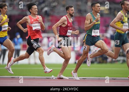 Ole Hesselbjerg aus Dänemark bei der 3000-Meter-Verfolgungsjagd bei den Olympischen Spielen in Tokio, dem Olympiastadion in Tokio, Tokio, Japan am 30. Juli 2021. (Foto von Ulrik Pedersen/NurPhoto) Stockfoto