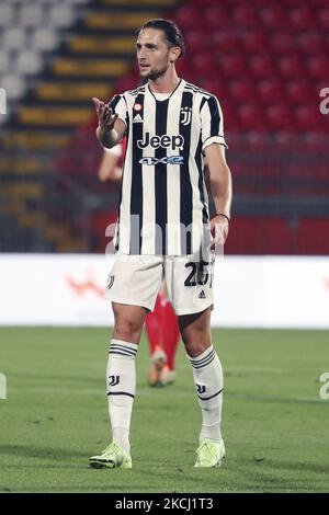 Adrien Rabiot von Juventus zeigt sich während des Vorsaison-Freundschaftsspiels zwischen AC Monza und Juventus - Trofeo Berlusconi 2021 - am 31. Juli 2021 im Stadio Brianteo in Monza, Italien. (Foto von Giuseppe Cottini/NurPhoto) Stockfoto