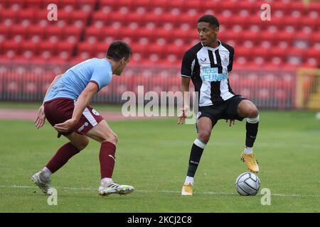 Adam Wilson von Newcastle United in Aktion während des Pre-Season Freundschaftsspiel zwischen Gateshead und Newcastle United im Gateshead International Stadium, Gateshead am Samstag, 31.. Juli 2021. (Foto von will Matthews/MI News/NurPhoto) Stockfoto