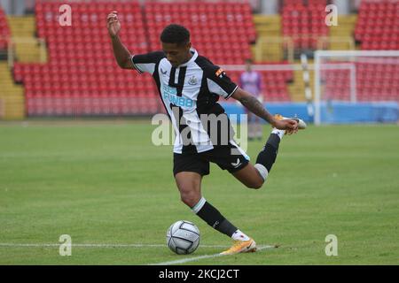 Adam Wilson von Newcastle United in Aktion während des Pre-Season Freundschaftsspiel zwischen Gateshead und Newcastle United im Gateshead International Stadium, Gateshead am Samstag, 31.. Juli 2021. (Foto von will Matthews/MI News/NurPhoto) Stockfoto