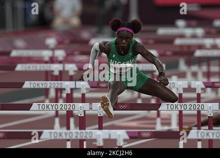 Tobi Amusan während der 100-Meter-Hürden für Frauen bei den Olympischen Spielen in Tokio, Tokio, Japan, am 1. August 2021. (Foto von Ulrik Pedersen/NurPhoto) Stockfoto