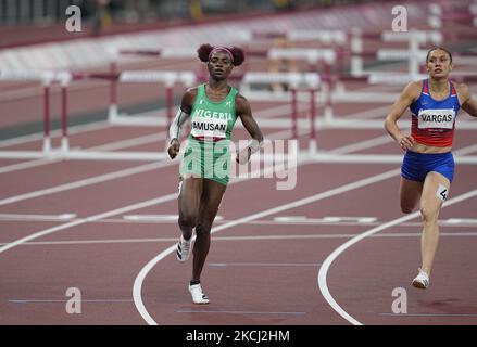 Tobi Amusan während der 100-Meter-Hürden für Frauen bei den Olympischen Spielen in Tokio, Tokio, Japan, am 1. August 2021. (Foto von Ulrik Pedersen/NurPhoto) Stockfoto