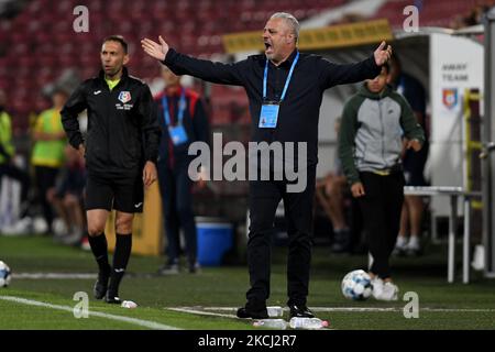 Marius Sumudica, Cheftrainer des CFR Cluj, während des Spiels CFR Cluj vs. Chindia Targoviste, rumänische Liga 1, Dr. Constantin Radulescu Stadium, Cluj-Napoca, Rumänien, 31. Juli 2021 (Foto: Flaviu Buboi/NurPhoto) Stockfoto