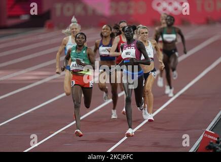 Athing Mu während 800 Meter für Frauen bei den Olympischen Spielen in Tokio, Olympiastadion in Tokio, Tokio, Japan am 31. Juli 2021. (Foto von Ulrik Pedersen/NurPhoto) Stockfoto