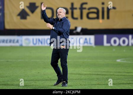 Marius Sumudica, Cheftrainer des CFR Cluj am Ende des Spiels CFR Cluj gegen BSC Young Boys, UEFA Champions League, Dr. Constantin Radulescu Stadium, Cluj-Napoca, Rumänien, 3. August 2021 (Foto: Flaviu Buboi/NurPhoto) Stockfoto