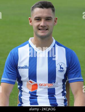 Luke Molyneux von Hartlepool United während des Trainings- und Medientages von Hartlepool United im Victoria Park, Hartlepool, am Donnerstag, 5.. August 2021. (Foto von Mark Fletcher/MI News/NurPhoto) Stockfoto