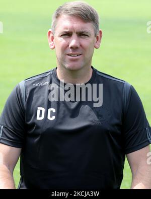 Dave Challinor, Manager von Hartlepool, während des Trainings- und Medientages von Hartlepool United im Victoria Park, Hartlepool, am Donnerstag, 5.. August 2021. (Foto von Mark Fletcher/MI News/NurPhoto) Stockfoto