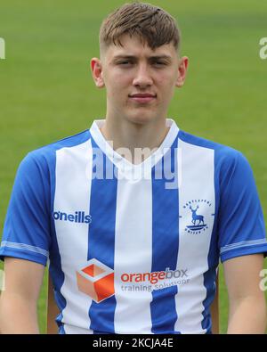 Joe Gray von Hartlepool United während des Trainings- und Medientages von Hartlepool United im Victoria Park, Hartlepool, am Donnerstag, 5.. August 2021. (Foto von Mark Fletcher/MI News/NurPhoto) Stockfoto