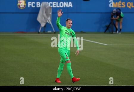 Marc Andre Ter Stegen während der Präsentation des FC Barcelona Kaders für die Saison 2021-22 am 08.. August 2021 in Barcelona, Spanien. (Foto von Joan Valls/Urbanandsport/NurPhoto) Stockfoto