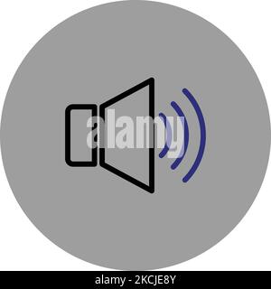 Lautsprechersymbol Schwarz-Blau-Symbol Vektorsymbol grauer Hintergrund Android-Symbol Vektorbild Kreisform Symbol Illustrator-Datei EPS-Datei Illustration Stock Vektor