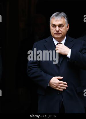 Der ungarische Ministerpräsident Viktor Orban während seines Besuchs an der Jagiellonen-Universität in Krakau, Polen, am 9. Dezember 2016. (Foto von Jakub Porzycki/NurPhoto) Stockfoto