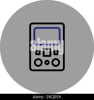 Calculator-Symbol Schwarz-Blau-Symbol Vektor-Symbol Grauer Hintergrund Android-Symbol Vektorbild Kreisform-Symbol Illustrator-Datei EPS-Datei Illustration Stock Vektor