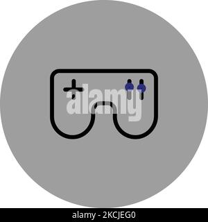 Spiel-Symbol Schwarz-Blau-Symbol Vektor-Symbol Grau Hintergrund-Symbol Android-Symbol Set Vektorbild Kreisform Symbole Illustrator-Datei EPS-Datei Illustration Stock Vektor