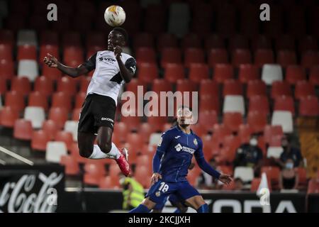 Thierry Rendall Correia von Valencia CF während des La-Liga-Spiels zwischen Valencia CF und Getafe CF im Mestalla-Stadion am 13. August 2021 in Valencia, Spanien. (Foto von Jose Miguel Fernandez/NurPhoto) Stockfoto