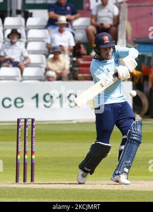 Essex's Josh Rymell während des Royal London One-Day Cup zwischen Essex Eagles und Yorkshire Vikings am 14.. August 2021 auf dem Cloudfm County Ground in Chelmsford, England (Foto von Action Foto Sport/NurPhoto) Stockfoto