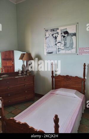 Das Schlafzimmer, in dem Fidel Castro am 06. Juli 2009 wohnte, als er im Haus von Ernesto 'Che' Guevara in Havanna, Kuba, krank war. (Foto von Creative Touch Imaging Ltd./NurPhoto) Stockfoto