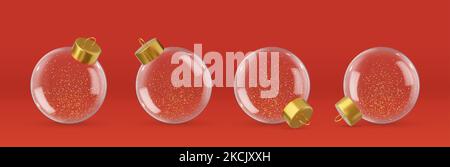 3D realistische Weihnachtsbälle aus Glas Stock Vektor