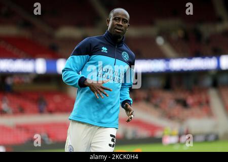 Albert Adomah von Quens Park Rangers während des Sky Bet Championship-Spiels zwischen Middlesbrough und Queens Park Rangers am Mittwoch, 18.. August 2021, im Riverside Stadium, Middlesbrough. (Foto von Mark Fletcher/MI News/NurPhoto) Stockfoto