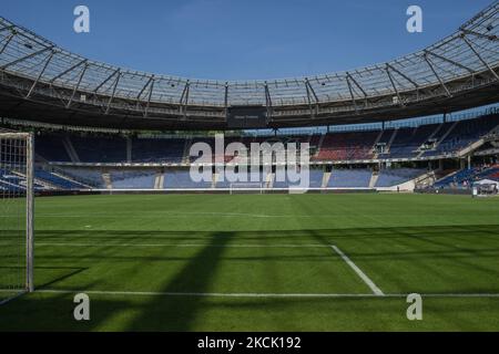 Ein allgemeiner Blick in das Stadion vor dem 3. Liga-Match zwischen TSV Havelse und 1. FC Magdeburg in der HDI-Arena am 14. August 2021 in Hannover. (Foto von Peter Niedung/NurPhoto) Stockfoto