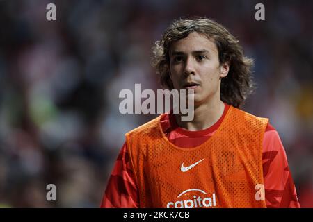 Javier Serrano von Atletico Madrid während des Aufwärmpuls vor dem Spiel der La Liga Santander zwischen Club Atletico de Madrid und Elche CF im Estadio Wanda Metropolitano am 22. August 2021 in Madrid, Spanien. (Foto von Jose Breton/Pics Action/NurPhoto) Stockfoto