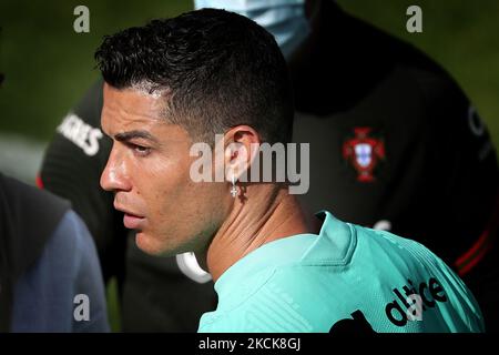 (Bild der Akte) Manchester United hat bestätigt, dass sie am 27. August 2021 eine Vereinbarung zur erneuten Unterzeichnung des portugiesischen Vorredner Cristiano Ronaldo aus Juventus in Manchester, England, getroffen haben. (Foto von Pedro FiÃºza/NurPhoto) Stockfoto