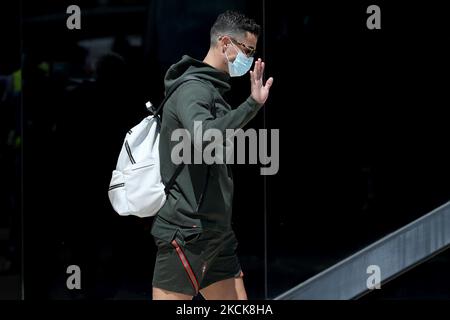 (Bild der Akte) Manchester United hat bestätigt, dass sie am 27. August 2021 eine Vereinbarung zur erneuten Unterzeichnung des portugiesischen Vorredner Cristiano Ronaldo aus Juventus in Manchester, England, getroffen haben. (Foto von Pedro FiÃºza/NurPhoto) Stockfoto