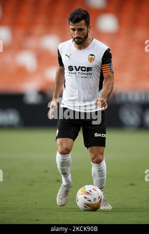 Jose Gaya aus Valencia während des Vorsaison-Freundschaftsspiel zwischen dem FC Valencia und dem AC Mailand im Estadi de Mestalla am 4. August 2021 in Valencia, Spanien. (Foto von Jose Breton/Pics Action/NurPhoto) Stockfoto