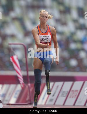 Fleur Jong aus dem Niederländischen beim Weitsprung während der Leichtathletik bei den Olympischen Spielen in Tokio, Tokio, Japan, am 28. August 2021. (Foto von Ulrik Pedersen/NurPhoto) Stockfoto