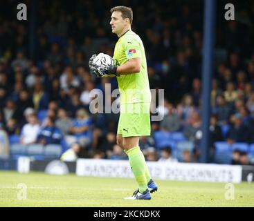 Ben Hinchliffe von Stockport County während der National League zwischen Southend United und Stockport County im Roots Hall Stadium, Southend on Seas, Großbritannien am 25.. August 2021 (Foto von Action Foto Sport/NurPhoto) Stockfoto